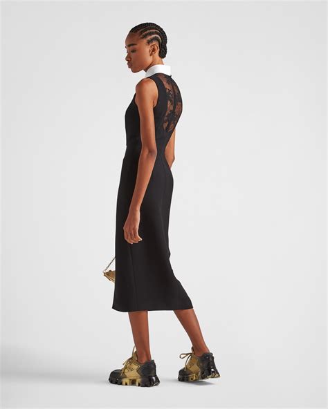 prada midi dress|Cady midi dress with lace inserts .